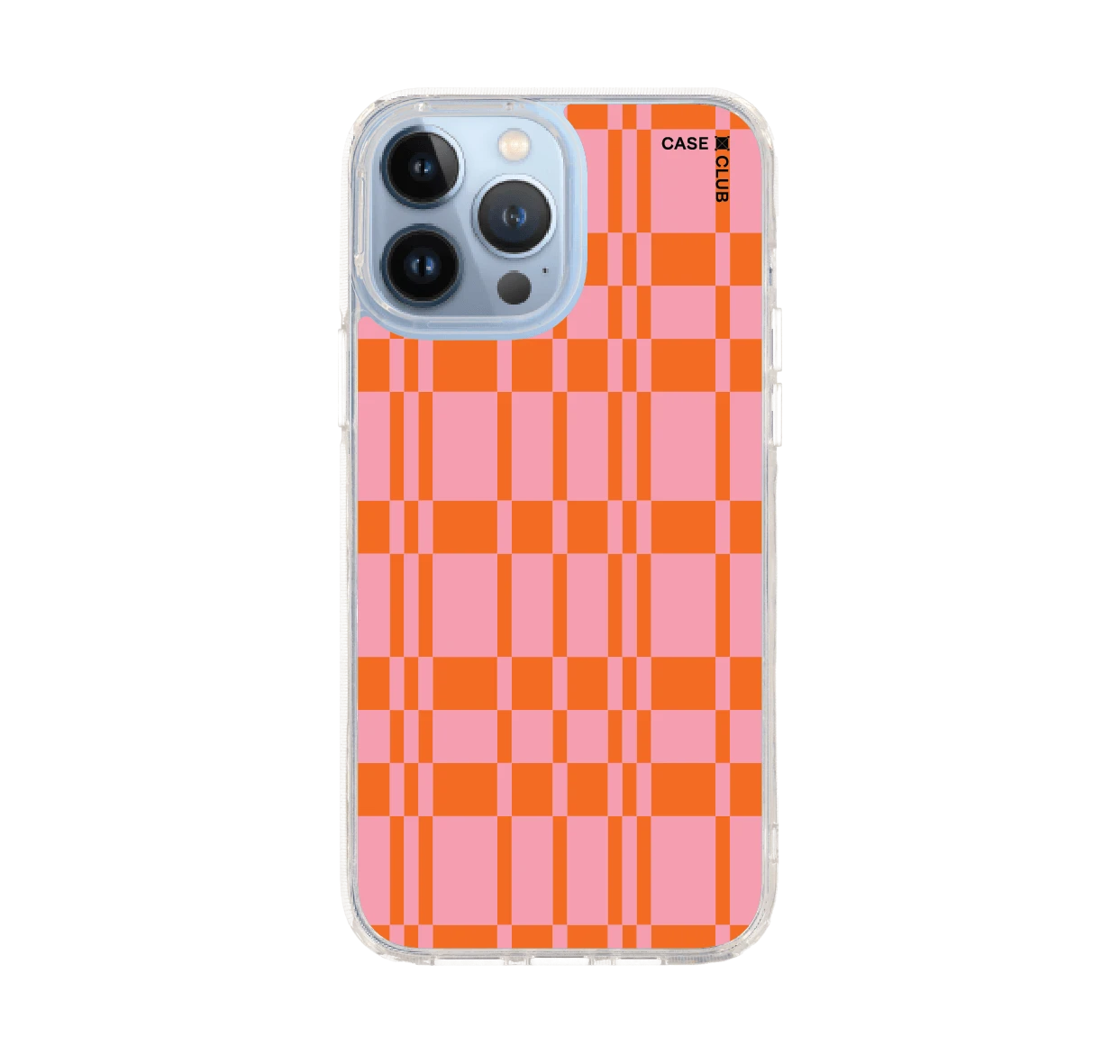asymmetric pink & orange grid
